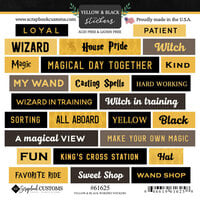 Scrapbook Customs - Cardstock Stickers - Yellow and Black Wordbits