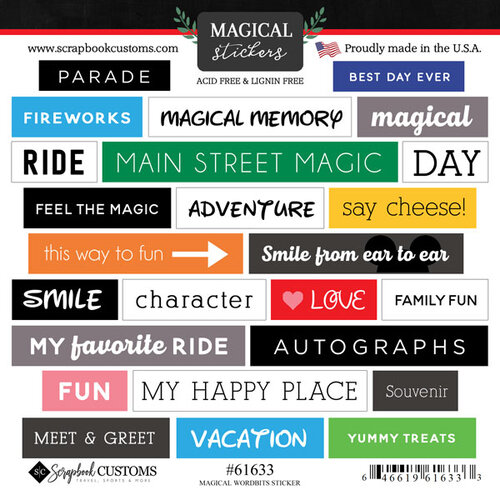 Scrapbook Customs - Magical Collection - Cardstock Stickers - Magical Wordbits