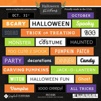 Scrapbook Customs - Cardstock Stickers- Halloween Wordbits