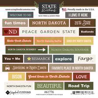Scrapbook Customs - Cardstock Stickers - North Dakota Wordbits