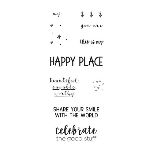 Fun Stampers Journey - Happy Place Collection - Cling Mounted Rubber Stamps - Share Your Smile