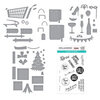 Spellbinders - Add To Cart Collection - Clear Photopolymer Stamps and Dies - Christmas - 3D Shopping Cart, Shopping Bags, Shopping Cart Party On!, Shopping Cart Holiday and Presents and Shopping Bag Sentiments - Complete Bundle