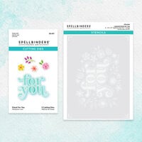 Spellbinders - Layered Stencils Collection - Layering Stencils and Etched Die Bundle - Floral For You