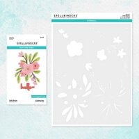 Spellbinders - Glimmer Cardfront Sentiments Collection - Stencils and Etched Die Bundle - Hello Blooms