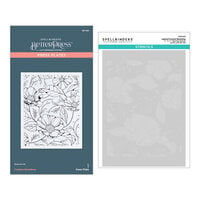 Spellbinders - BetterPress Collection - BetterPress and Stencil Set - Pressed Posies - Cosmos Backdrop