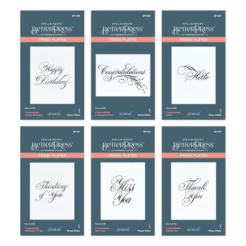 Spellbinders - BetterPress Collection - Press Plates - Copperplate Everyday Sentiments - I Want It All Bundle