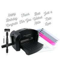 Spellbinders - Platinum 6 Die Cutting Machine - Tool N One Bundle - Black with Pink Cutting Plates - Smooth Lines Mix and Match Sentiments Bundle
