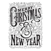 Spellbinders - BetterPress Christmas Collection - Press Plates - Merry Christmas and Happy New Year