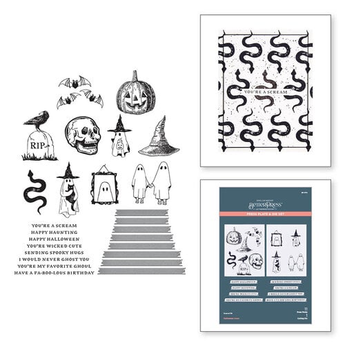 Boxing Sentiments Halloween Brushes and Stamps scripted words in handdrawn  boxes for scrapbooking and cardmaking i…