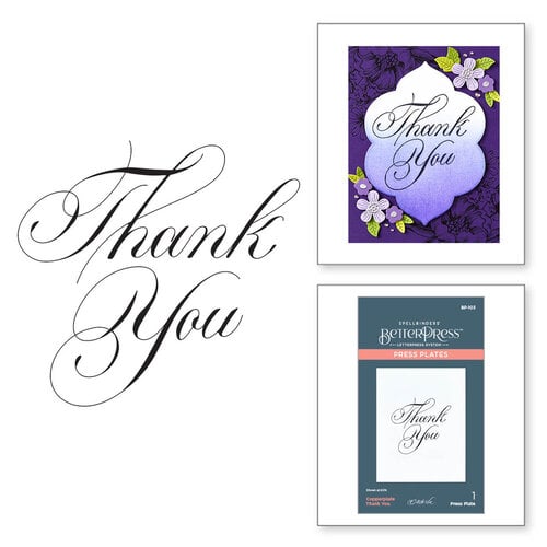 Spellbinders - BetterPress Collection - Press Plates - Copperplate Everyday Sentiments - Thank You