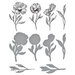 Spellbinders - BetterPress Collection - Press Plate and Die Set - Pressed Posies - Flower Stems