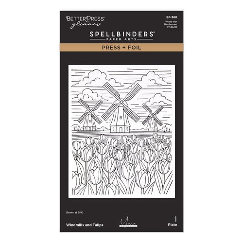 Spellbinders - Yana's Tulips Collection - BetterPress - Press and Foil Plates - Windmills and Tulips