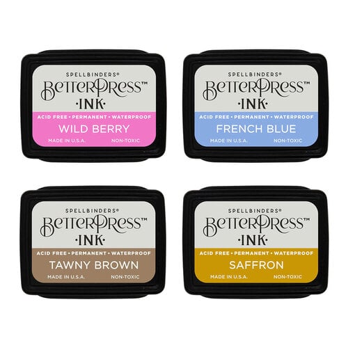 Spellbinders - BetterPress Collection - BetterPress Ink - Mini Ink Pads - Nature Tones - 4 Pack