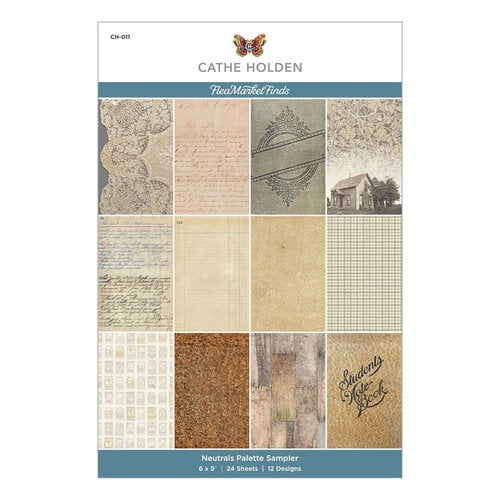 Spellbinders - Flea Market Finds Collection - 6 x 9 Paper Pad - Neutrals Palette