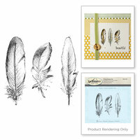 Spellbinders - 3D Shading Cling Stamps - Feathers
