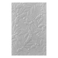 Spellbinders - De-Light-Ful Christmas Collection - 3D Embossing Folder - Holly and Foliage