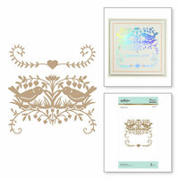 Spellbinders - Happy Collection - Glimmer Hot Foil - Glimmer Plate - Birds Forever