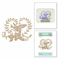 Spellbinders - Happy Collection - Glimmer Hot Foil - Glimmer Plate - Bird in Heart