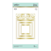 Spellbinders - Royal Flourish Collection - Glimmer Hot Foil - Glimmer Plate - Crowned Rimmed Squares