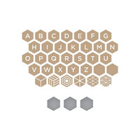 Spellbinders - Glimmer Hot Foil Collection - Glimmer Plate and Dies - Honeycomb Alphabet
