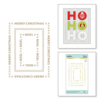 Spellbinders - Glimmer Hot Foil Collection - Sparkling Christmas Collection - Glimmer Plate - Christmas Essential Glimmer Rectangles