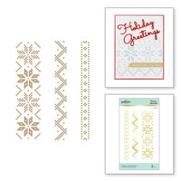 Spellbinders - Glimmer Hot Foil Collection - Sparkling Christmas Collection - Glimmer Plate - Christmas Sweater Borders