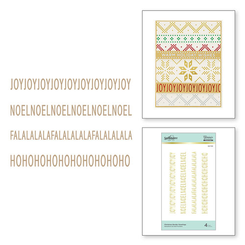 Spellbinders - Glimmer Hot Foil Collection - Sparkling Christmas Collection - Glimmer Plate - Christmas Border Greetings
