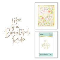 Spellbinders - Glimmer Hot Foil Collection - Stylish Script - Glimmer Plate - Beautiful Ride