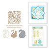 Spellbinders - Glimmer Hot Foil Collection - Sweet Cardlets Collection - Glimmer Plate and Dies - Graceful Swan