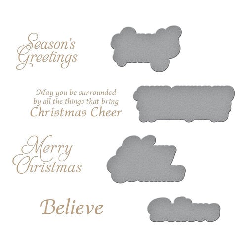 Spellbinders - Glimmer Hot Foil Collection - Plates and Dies - Snow Garden Sentiments