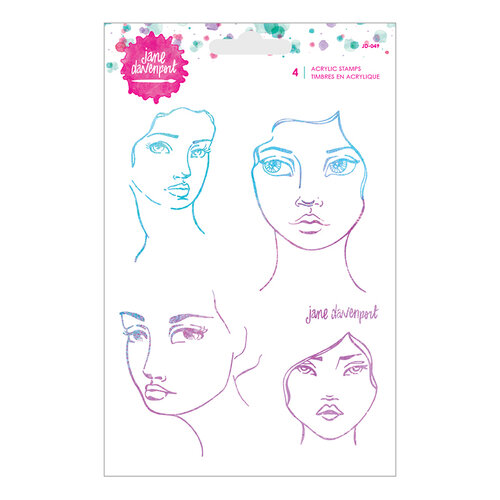 Spellbinders - ArtEssentials Collection - Clear Acrylic Stamps - Faces