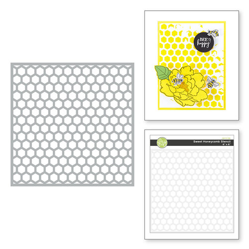 Fun Stampers Journey - Buzzworthy Collection - Stencils - Sweet Honeycomb