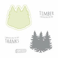 Spellbinders - Lumberjack Days Collection - Die and Clear Acrylic Stamp Set - Timber