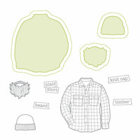 Spellbinders - Lumberjack Days Collection - Die and Clear Acrylic Stamp Set - Plaid Shirt