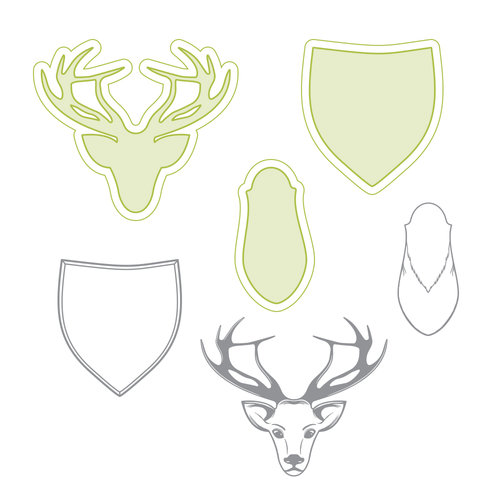 Spellbinders - Lumberjack Days Collection - Die and Clear Acrylic Stamp Set - Deer Head