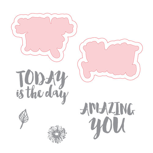 Spellbinders - Make Amazing Happen Collection - Die and Clear Acrylic Stamp Set - Amazing You