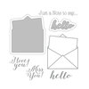 Spellbinders - Noteworthy Collection - Die and Clear Acrylic Stamp Set - Hello Note