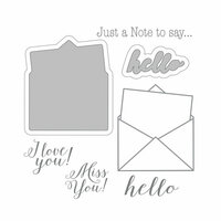 Spellbinders - Noteworthy Collection - Die and Clear Acrylic Stamp Set - Hello Note