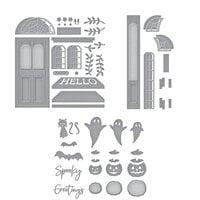 Spellbinders - Open House Collection - Etched Dies - Halloween - Open House Door Base, Door Side Panel and Boo! Bundle