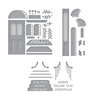 Spellbinders - Open House Collection - Etched Dies - Open House Door Base, Door Side Panel and Sentiment Steps Bundle
