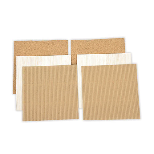Spellbinders - 6 x 6 Cork, Corrugated Cardboard and Balsa Wood Sheets - Platinum Pack 5