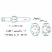 Spellbinders - Richard Garay Days Collection - Die and Clear Acrylic Stamp Set - Time Flies