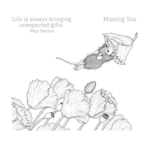 Spellbinders - House-Mouse Designs - Spring Collection - Cling Mounted Rubber Stamp - Popping By