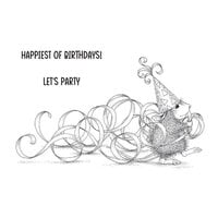 Stampendous - House Mouse Designs - Everyday Collection - Cling Mounted Rubber Stamps - Party Streamers