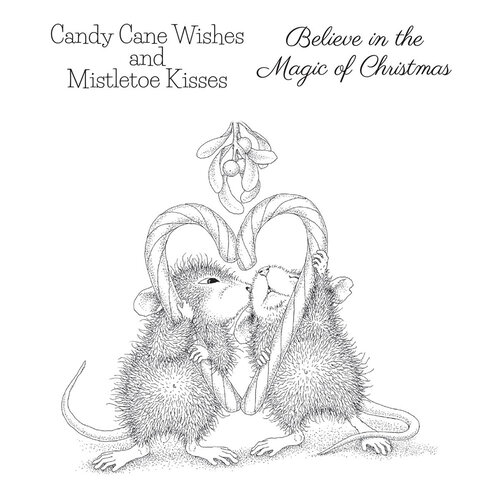 Spellbinders - House-Mouse Designs - Holiday Collection - Christmas - Cling Mounted Rubber Stamp - Mistletoe Kiss