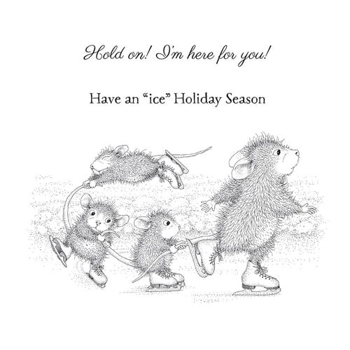 Spellbinders - House-Mouse Designs - Holiday Collection - Christmas - Cling Mounted Rubber Stamp - Hold On