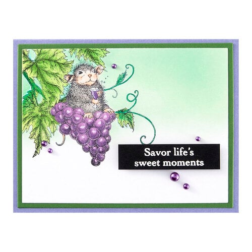 Spellbinders - House Mouse Designs - Sweet Moments Collection - Cling Mounted Rubber Stamps - Cheers