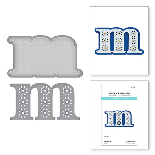 Spellbinders - Stitched Alphabet Collection - Etched Dies - Stitched M