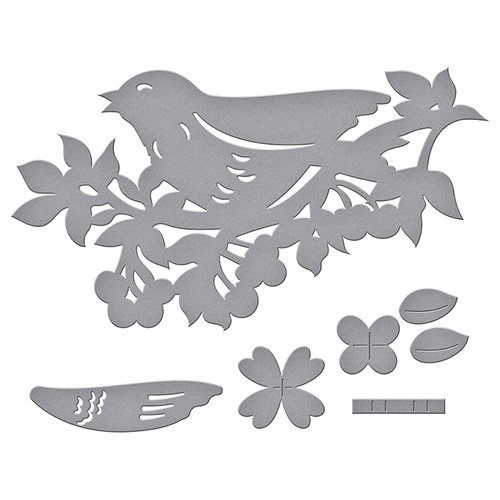 Spellbinders - Flower Garden Collection - Shapeabilities Dies - Bird on Cherry Branch