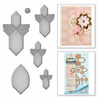 Spellbinders - Vintage Elegance Collection - Dies - Angled Flower Fold 'n Go